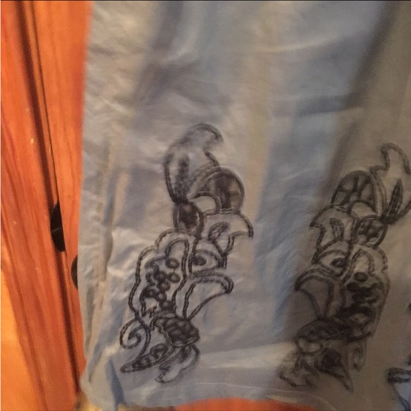123 gray embroidered top M - Picture 6 of 6